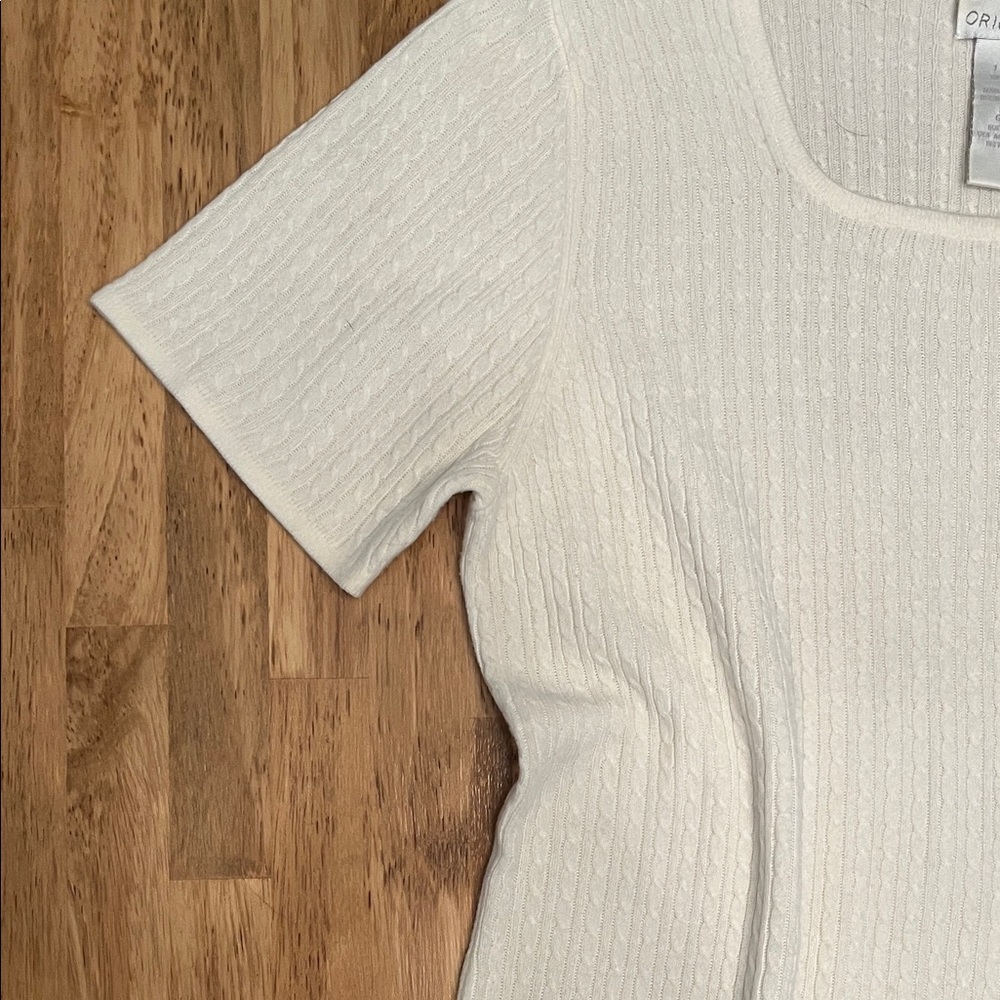 Designers Originals Ivory Ribbed Short Sleeve Tee - Picture 3 of 3
